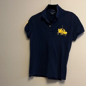 Ralph Lauren Kids Polo Shirt in Navy with Yellow Logo